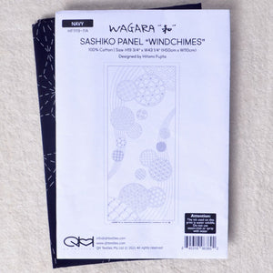 Wagara Sashiko panel with 'Windchimes' 