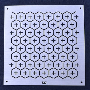 4" x 4" sashiko stencil J27