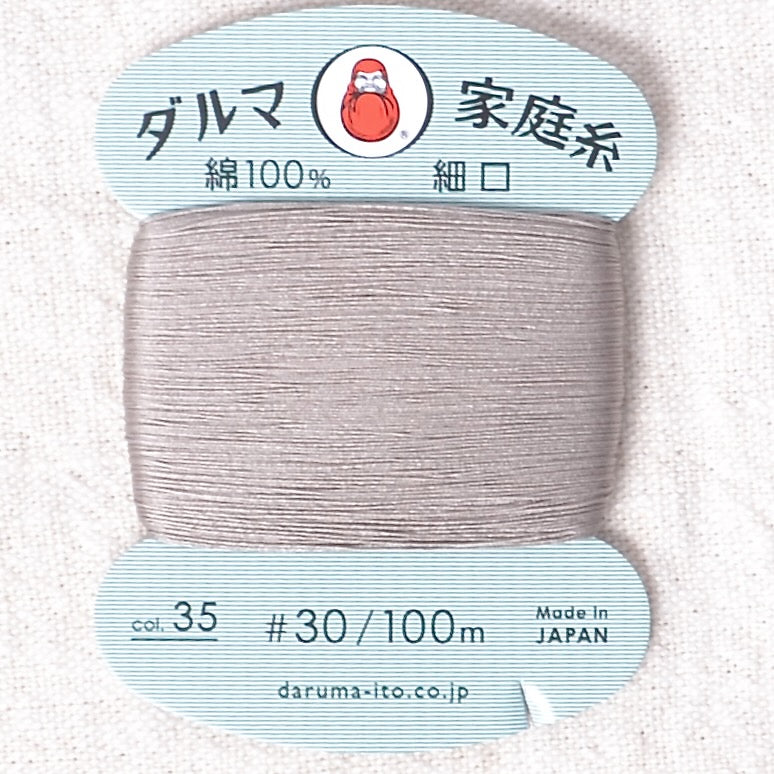 Daruma Hand Sewing Thread, Ash Gray #35
