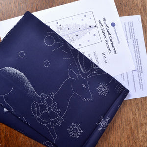 Sashiko Christmas panel, Woodland 