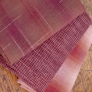 Dyed Yarn Cotton Fabric Bundle of 3, Raspberry Jam