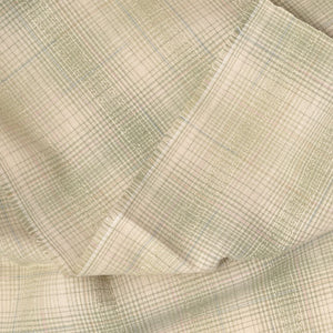 Dyed Yarn Cotton Fabric for Sewing & Quilting, geen and cream