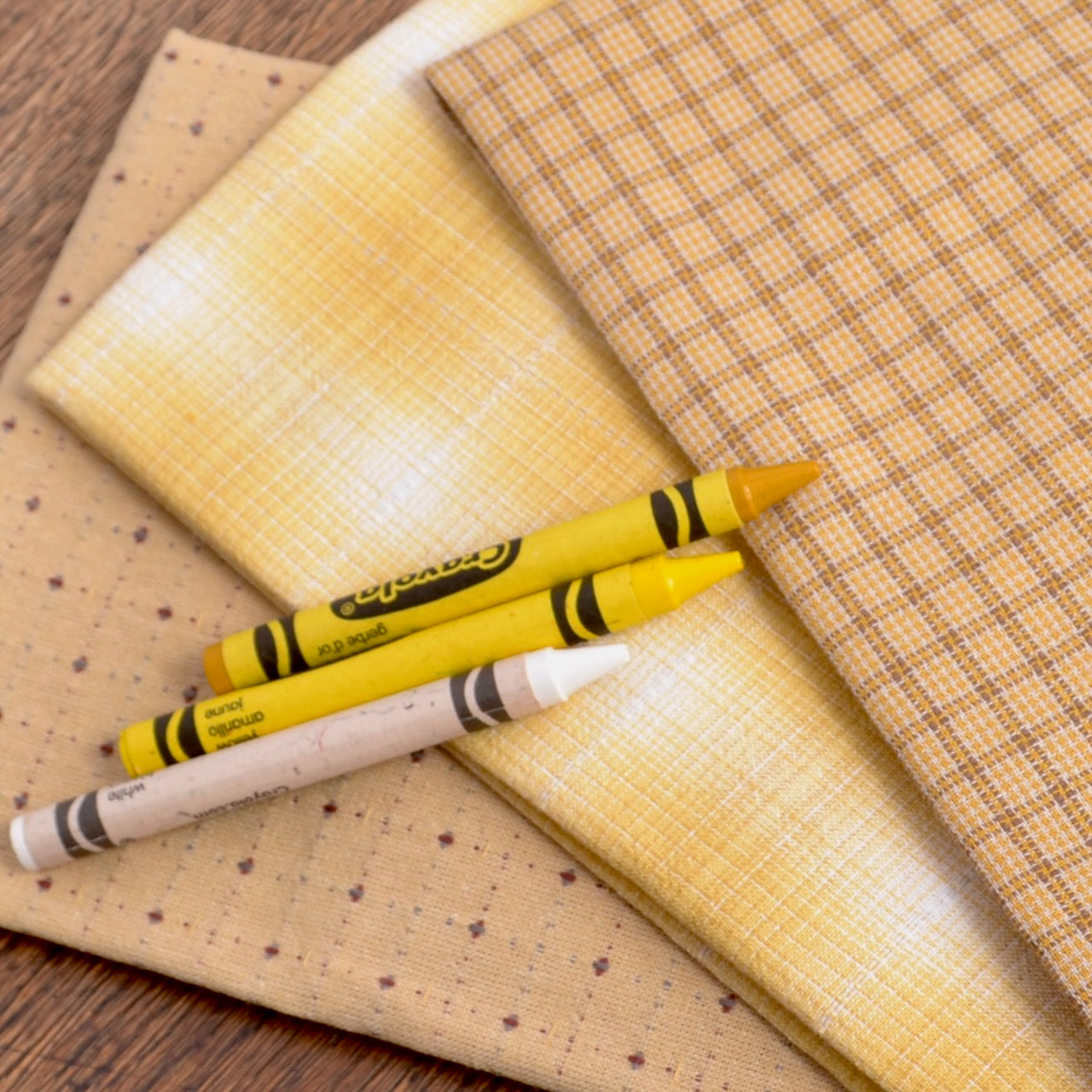 Dyed Yarn Cotton Fabric Bundle of 3, What a Difference a Yellow can make!