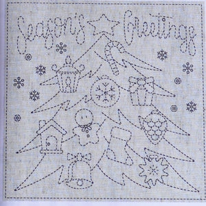 Sashiko Christmas Sample "Tree with Toys"