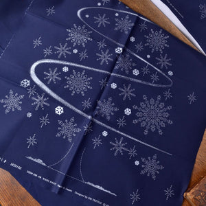 Lower part of Sashiko Panel, "Christmas Village with Silver Accents"