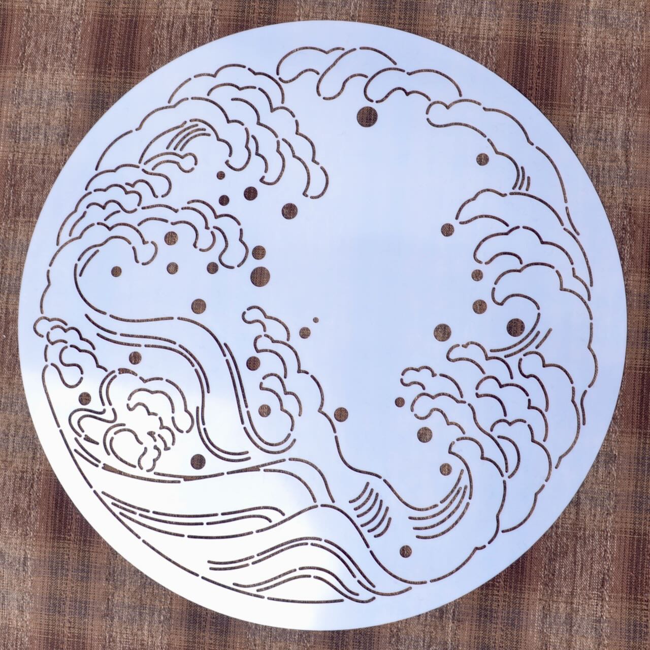 Sashiko Stencil  8" X 8"  "Great Wave"