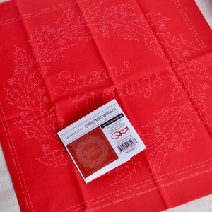 Red Christmas Wreath Sashiko Sampler