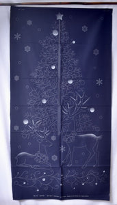 Sashiko Panel, "Woodland Christmas with Silver accents"