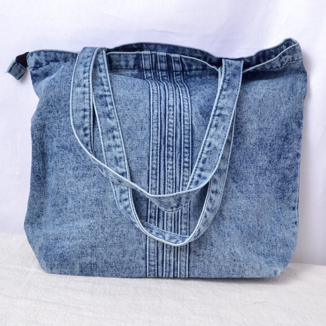 Medium Washed Blue Denim Tote Bag Blank