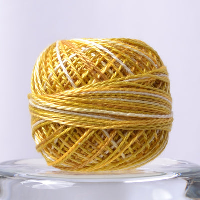 Valdani Variegated Hand Dyed Perle Cotton Thread, Antique Golds