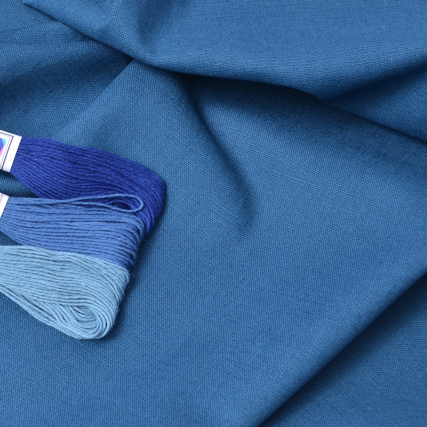 blue cotton fabric for sashiko stitching