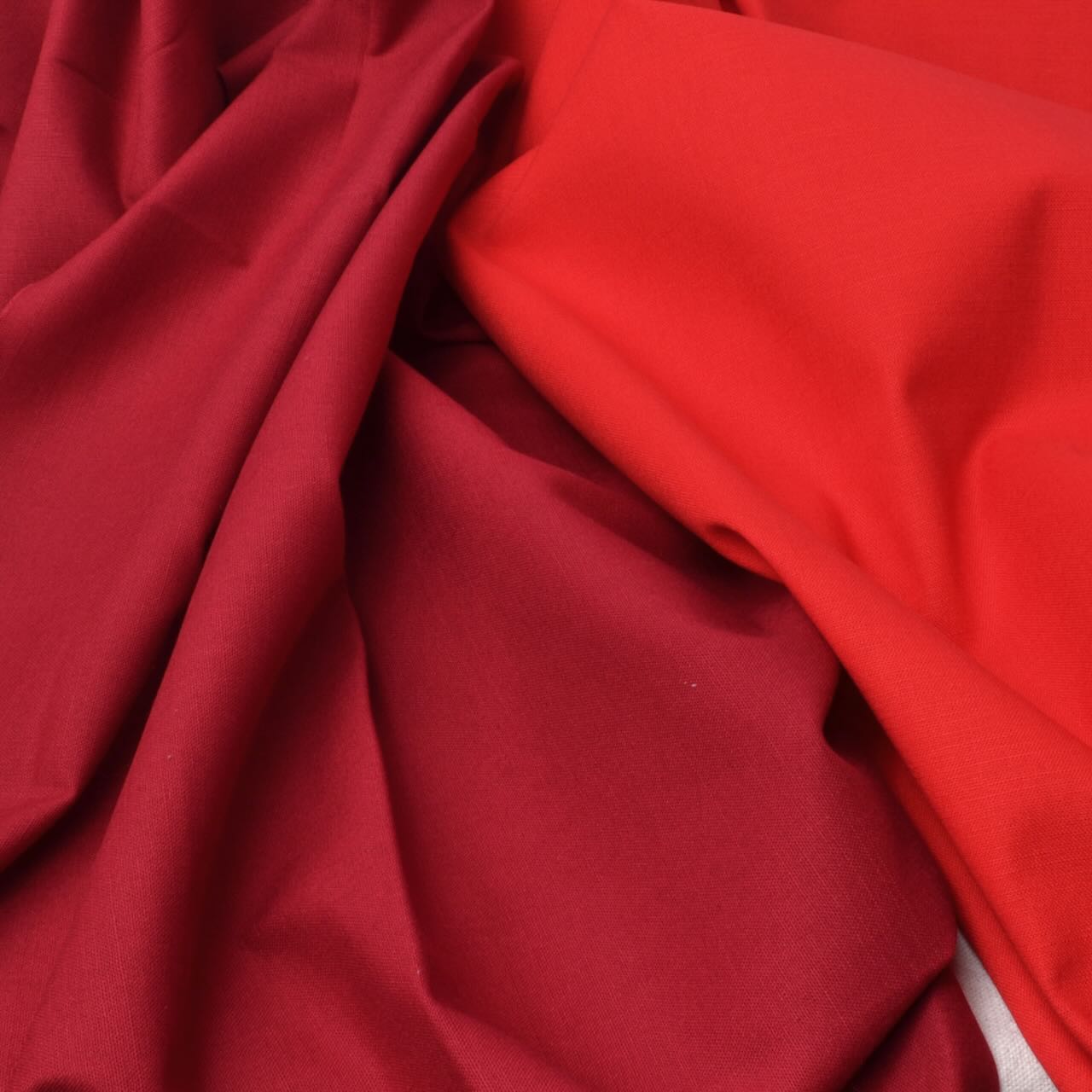 Cotton Fabric for Sashiko Stitching, Bright Red