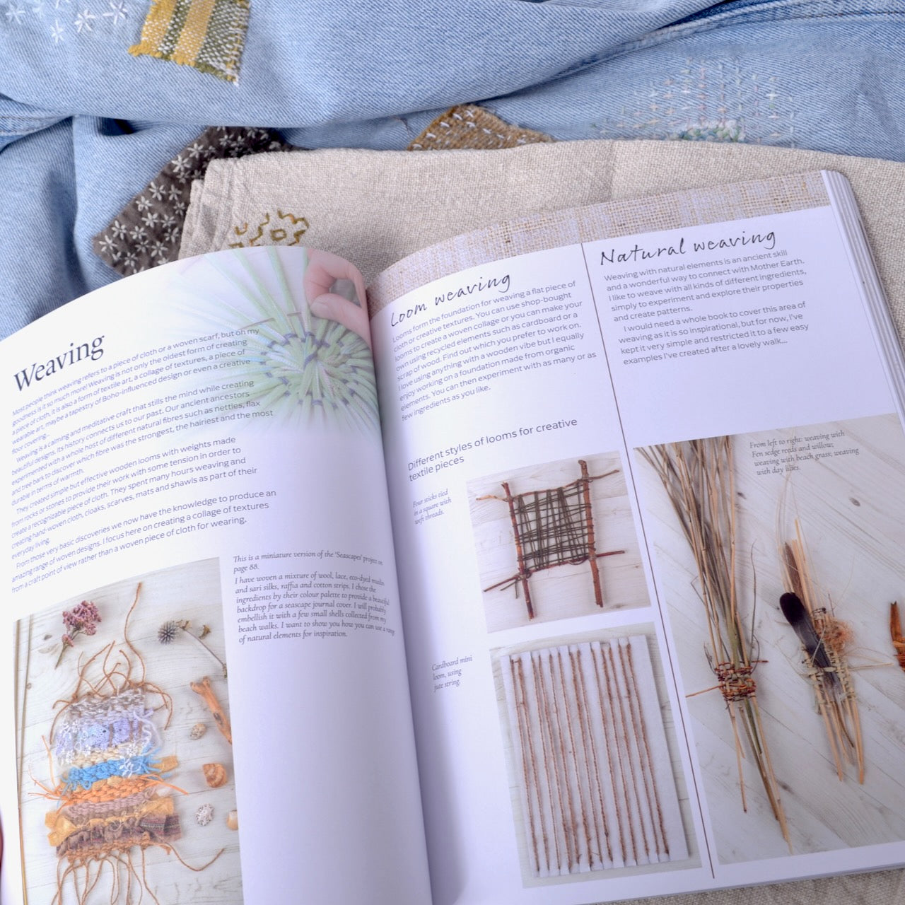 weaving with fibres in Connecting with Nature Book by Tilly Rose
