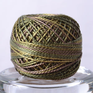 Valdani Perle Cotton Thread, Olive Green,size 8