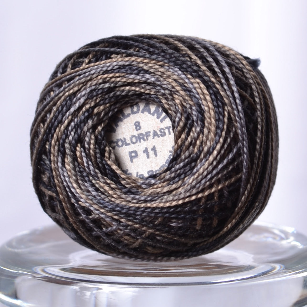 Valdani Variegated Hand Dyed Perle Cotton Thread, Aged Black