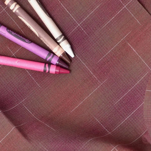 Dyed Yarn Cotton Fabric for Sewing & Quilting  with crayons to help judge colour