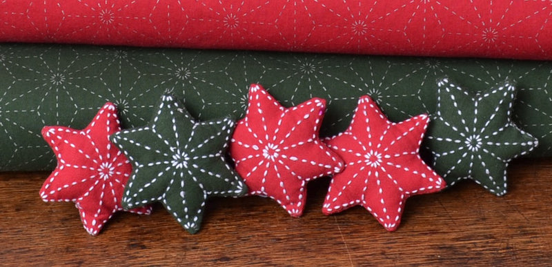 Cotton Fabric for Sashiko Stitching, Christmas Red - A Threaded Needle