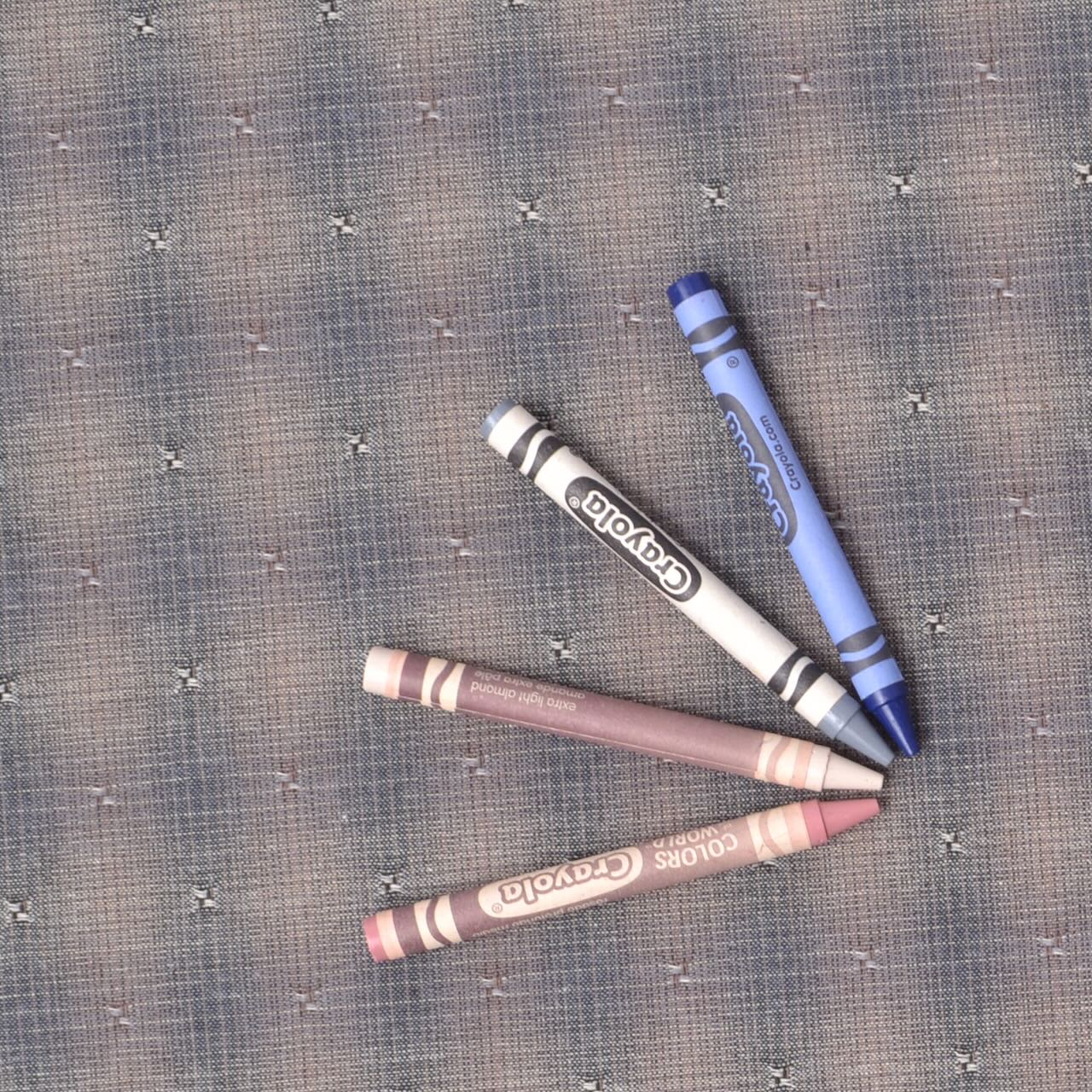 Dyed Yarn Cotton Fabric for Sewing & Quilting with crayons to help judge colour