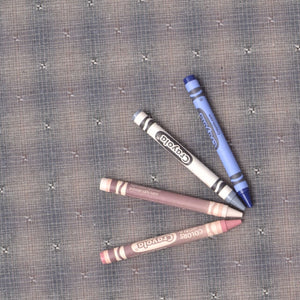 Dyed Yarn Cotton Fabric for Sewing & Quilting with crayons to help judge colour