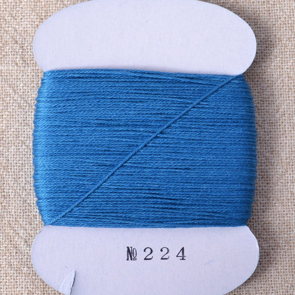 Daruma Sashiko Thread, Blue #224 - A Threaded Needle