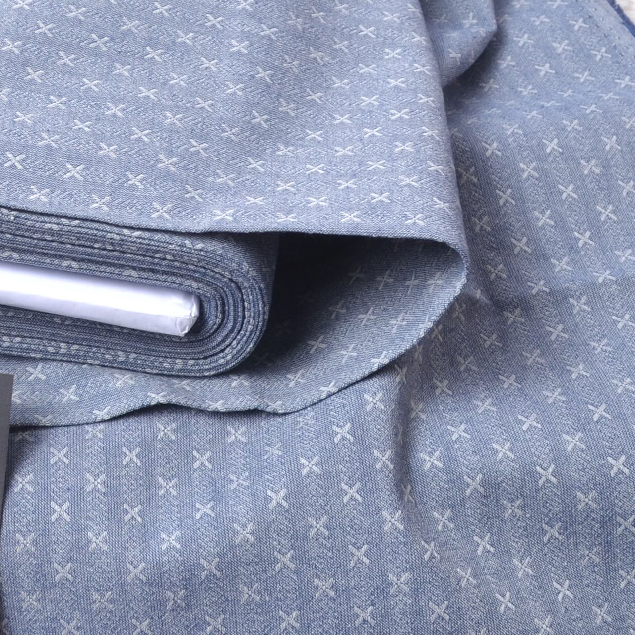 blue dyed yarn cotton fabric for sewing