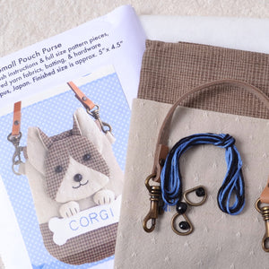 Corgi Dog Pouch with Leather Strap Kit