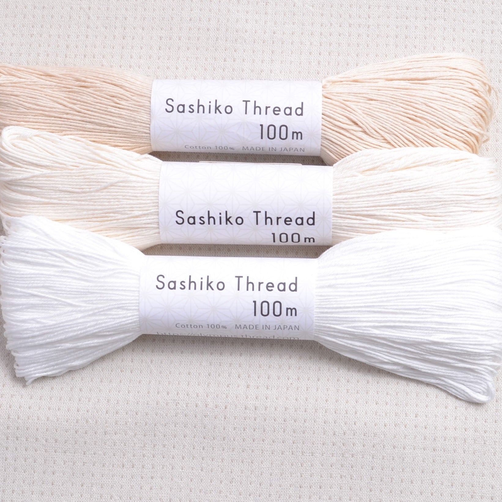 Sashiko Thread Collection,  Three Whites
