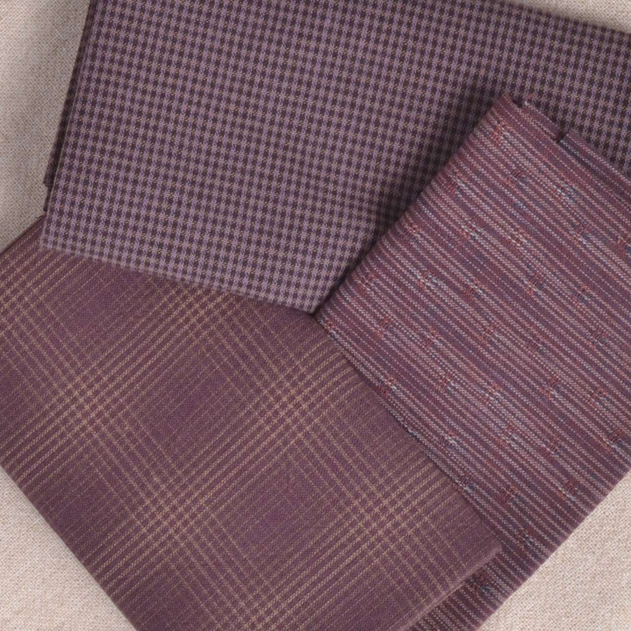 Cotton Fabric Bundle of 3, Aubergine