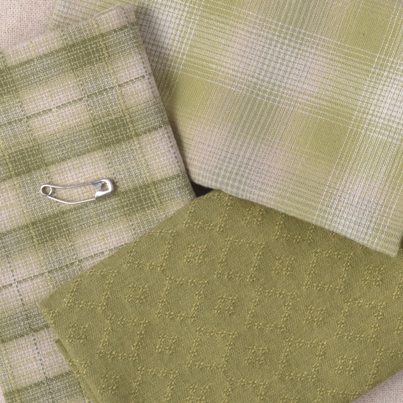 Dyed Yarn Cotton Fabric Bundle of 3, 