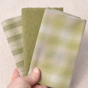 Cotton Fabric Bundle of 3,Greens
