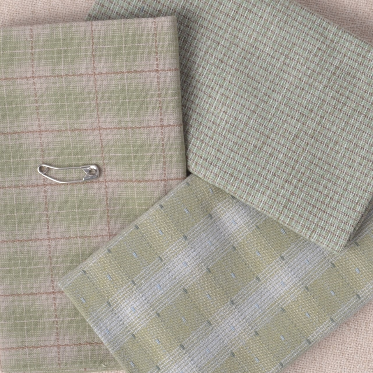 Fabric Bundle of 3, Pistachio Greens