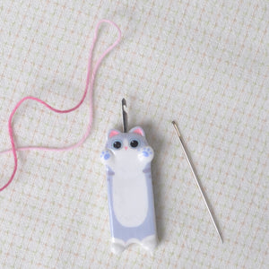 Needle threader grey kitten