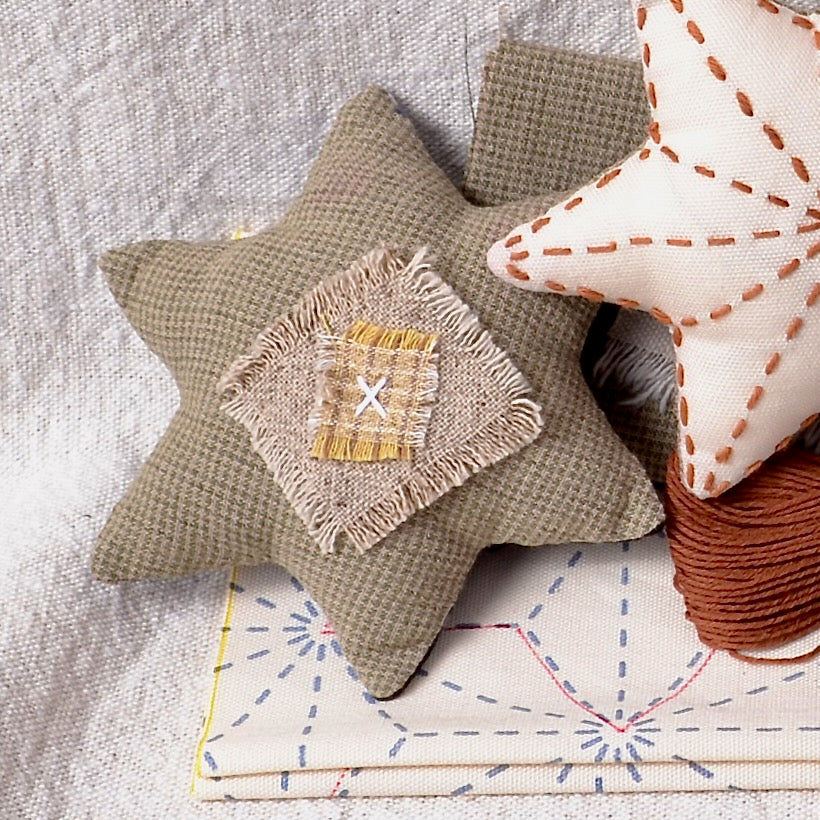 Sashiko kit,Pre-printed pattern, Sashiko Sampler Kit,10 patterns option,DIY  Gifts for Crafters, Beginner Kits,White Towel Kit