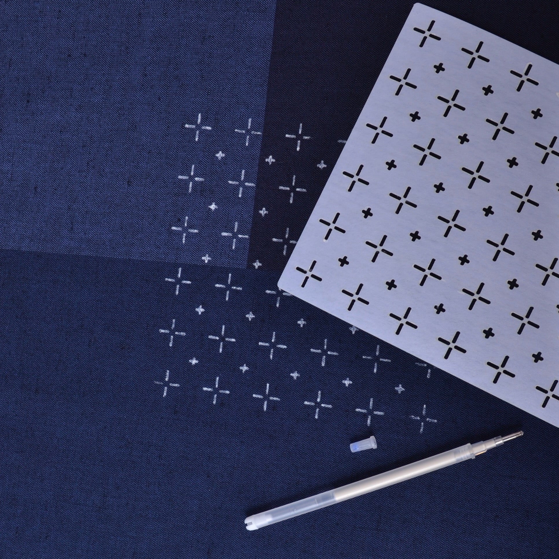 sashiko stencil for mending  or kuguri-sashi stitching