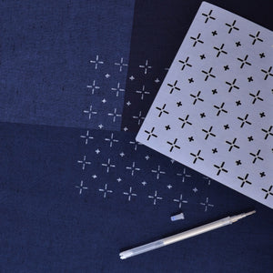 sashiko stencil for mending  or kuguri-sashi stitching