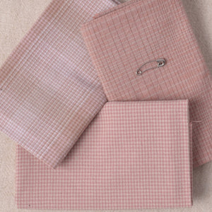 Dyed Yarn Cotton Fabric Bundle of 3, pinks