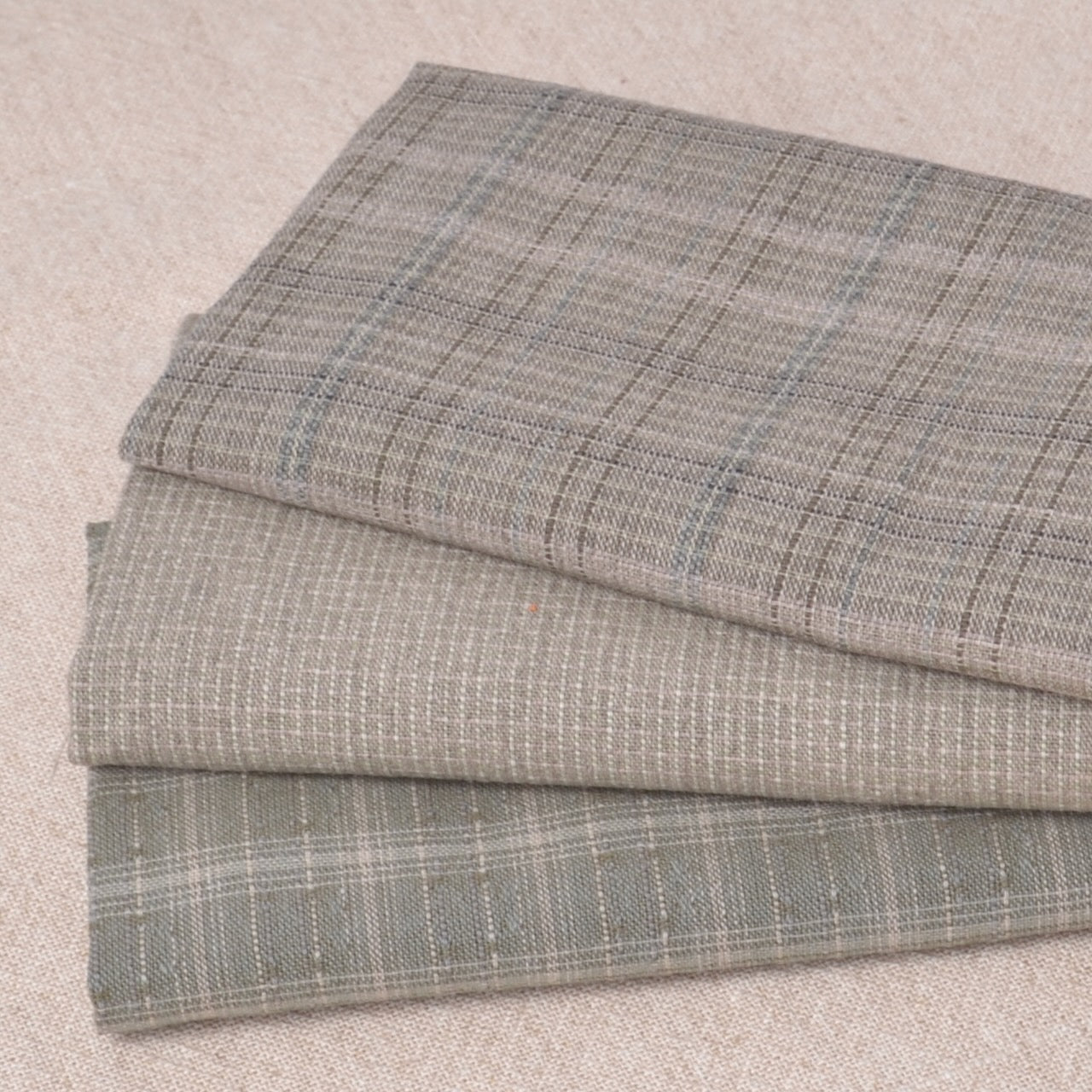 Dyed Yarn Cotton Fabric Bundle of 3,