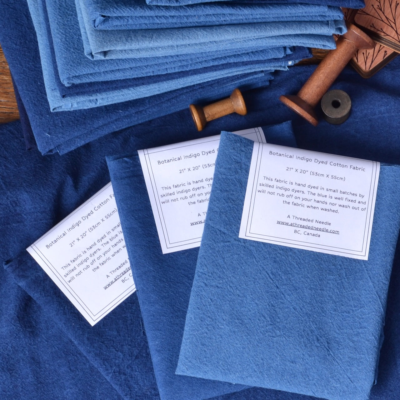 Botanical (Plant) Indigo Dyed Cotton Fabric