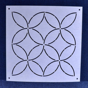 4" Sashiko Stencil, linked Circles