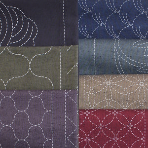 available colours of sashiko pre printed fabric