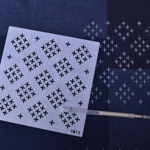 sashiko stencil for mending and decorative stitching