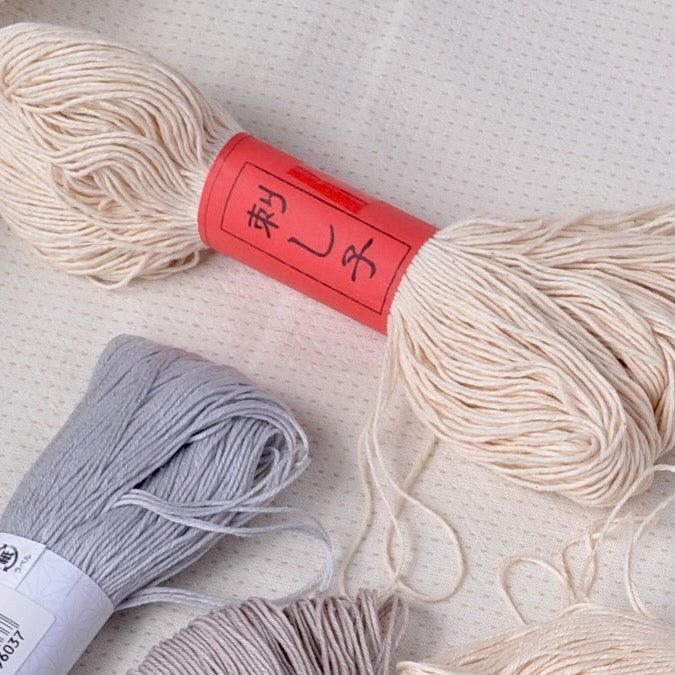 cotton thread, natural colour, 100 meters