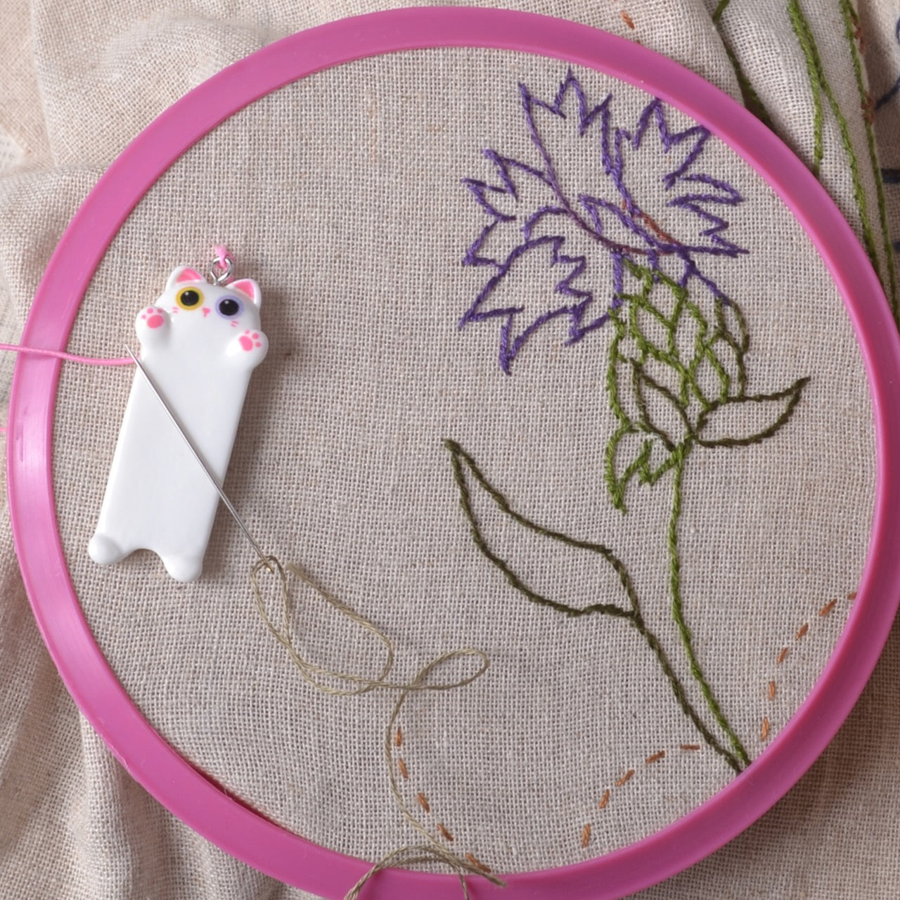 Needle Minder, Cute Kitten with pink paws