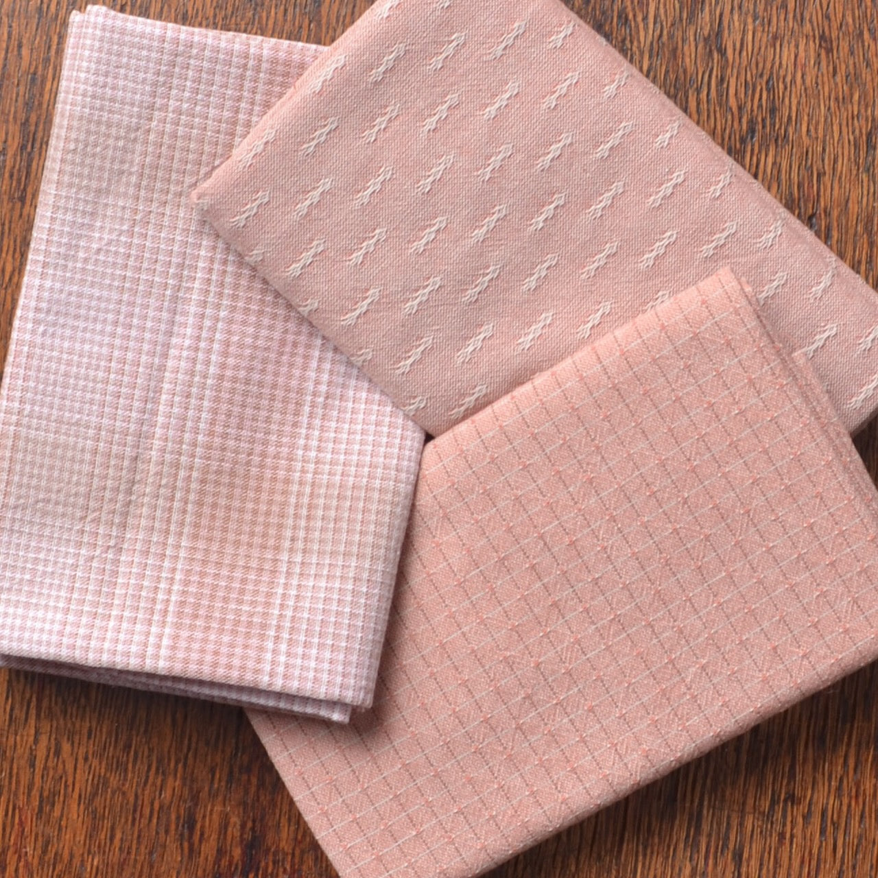 Cotton Fabric Bundle of 3, Coral Blush