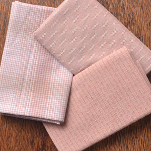 Cotton Fabric Bundle of 3, Coral Blush