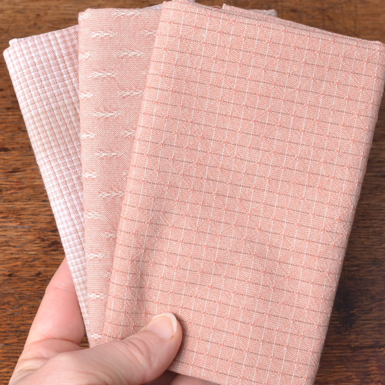 Bundle of 3, Dyed Yarn Cotton Fabric 