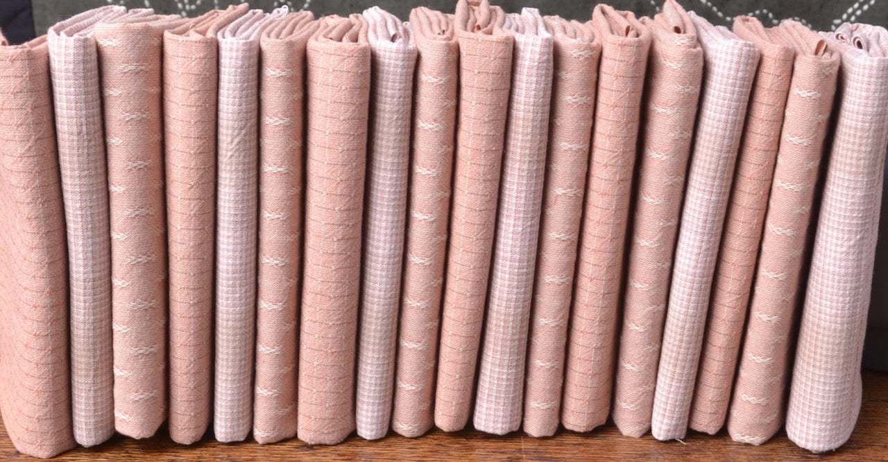 Dyed Yarn Cotton Fabrics in Coral Blush tones