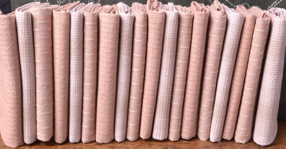Dyed Yarn Cotton Fabrics in Coral Blush tones
