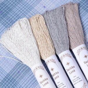 Sashiko Lamé Threads in neutral colors