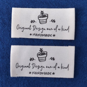 Sew-in Labels Original Design, One of a Kind, Flowerpot